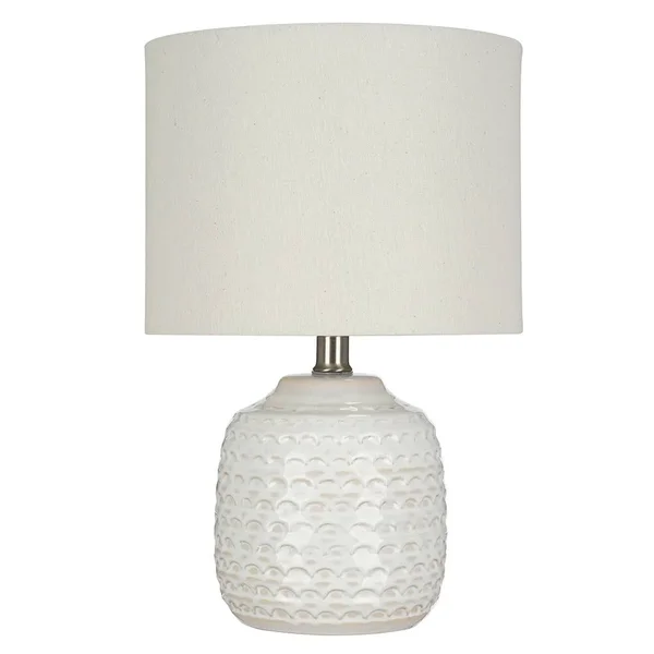 Catalina Lighting White Ceramic Accent Lamp - 15.25