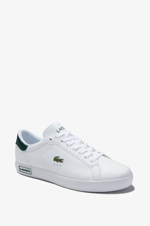 Lacoste Powercourt Trainer - White - Dark Green - Size 8