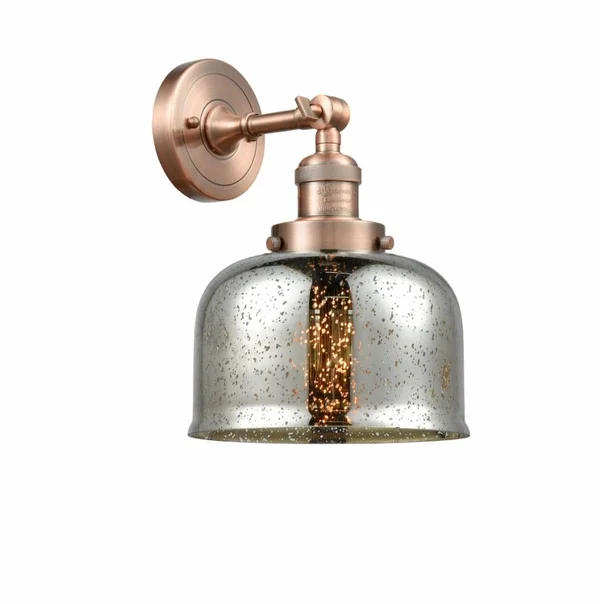 Innovations Lighting Large Bell 1 Light Semi Flush Mount 201f AC G71 (Antique Copper)