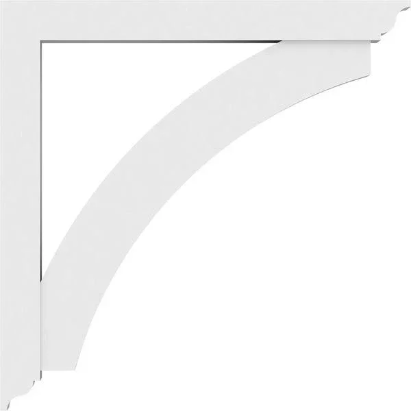 Ekena Millwork BKTP03X36X36THR01 Standard Thorton Architectural Grade PVC Bracket with Traditional Ends - 3 x 36 x 36 in.