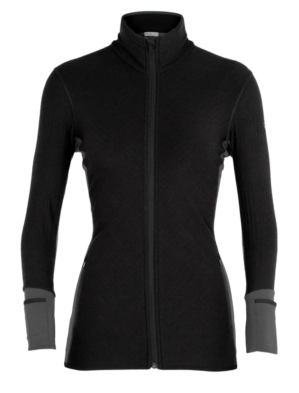 Icebreaker Women's Descender LS Zip Top - Xs - Black - Monsoon