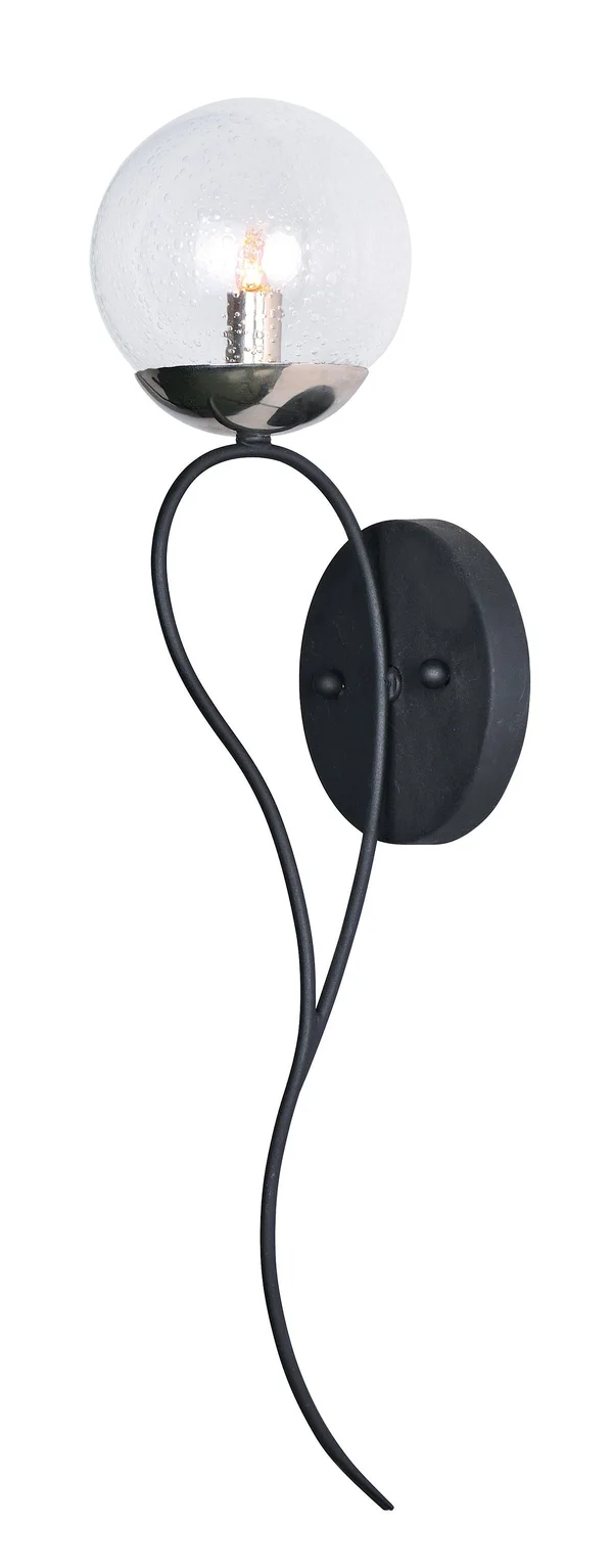 Maxim - 20462BGTXBPN/BUX - One Light Wall Sconce - Reverb - Textured Black - Polished Nickel