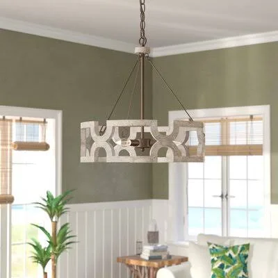 Affric 3 - Light Unique Chandelier with Crystal Accents Mistana Finish: White
