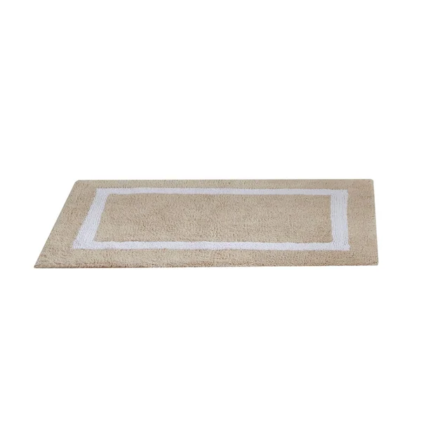 Better Trends Hotel Collection 17x22 x 24x22 Bath Rug, Sand/White
