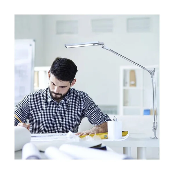 BYB E430 Metal Architect LED Desk Lamp, Swing Arm Task Lamp with CLAMP, Eye-Care