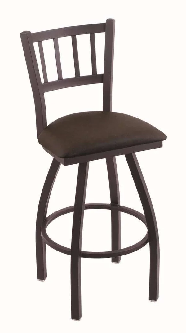Holland Bar Stool 810 Contessa 25x22 Swivel Counter Stool with Black Wrinkle Finish and Rein Coffee Seat
