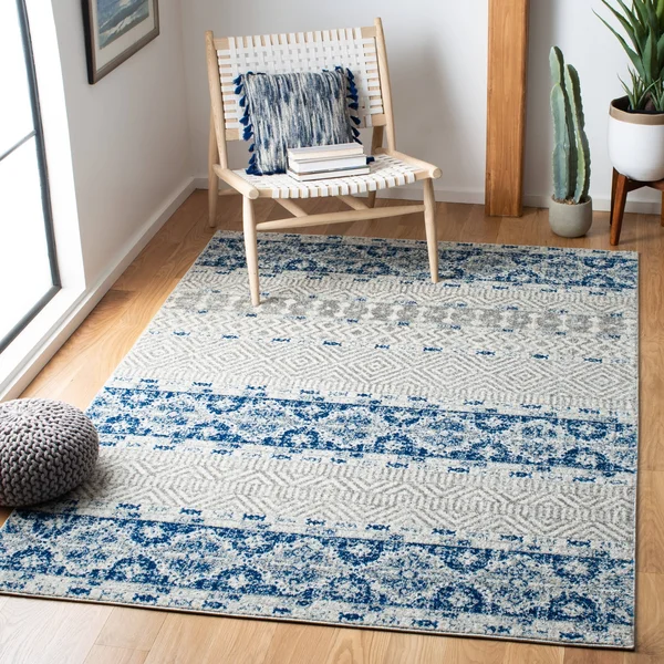 Safavieh Madison Cleo Boho Chic Rug - 2&3x22 x 20& Runner - Navy/Ivory