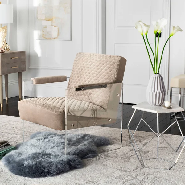 Safavieh Malena Acrylic Arm Chair - Taupe