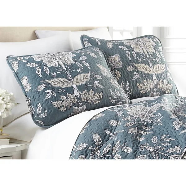 Vintage Garden Quilt and Sham Set - Blue - Twin - Twin XL