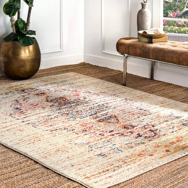 nuLOOM Distressed Persian Sarita Sand 9& x 12& Area Rug