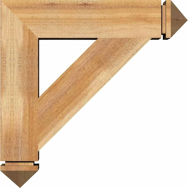 Ekena Millwork BKT06X32X36TRA03RWR 6x22W x 32x22D x 36x22H Traditional Arts & Crafts Rough Sawn BRACKET - Western Red Cedar