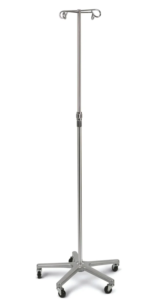 Medline - Aluminum Deluxe Five Leg IV Pole