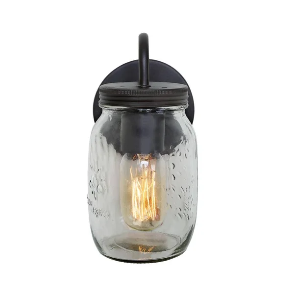 LNC 1-Light Wall Sconce Glass Wall Sconces Jar Wall Lamp Sconces Wall Lighting