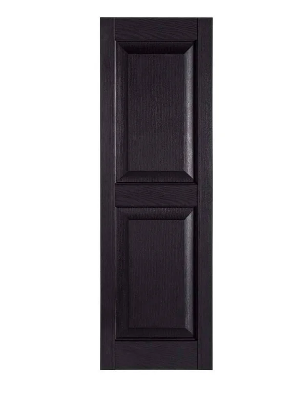 Perfect Shutters IR521547002 Premier Raised Panel Exterior Decorative Shutters Black - 15 x 47 in.