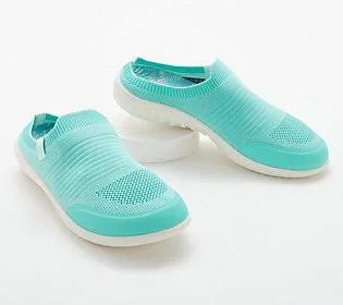 Spenco Orthotic Blissful Slide Memory Foam Slip Ons, Size 8 Medium, Fair Aqua