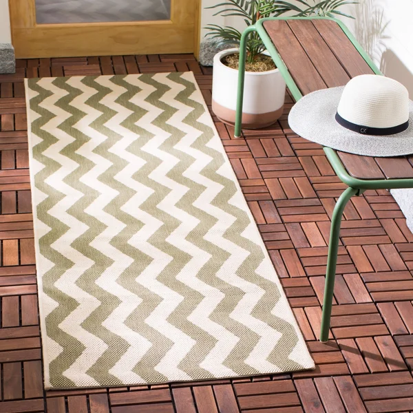 Safavieh Courtyard Indoor/Outdoor Area Rug - Blue/Beige - 6&7x22 x 6&7x22 Round
