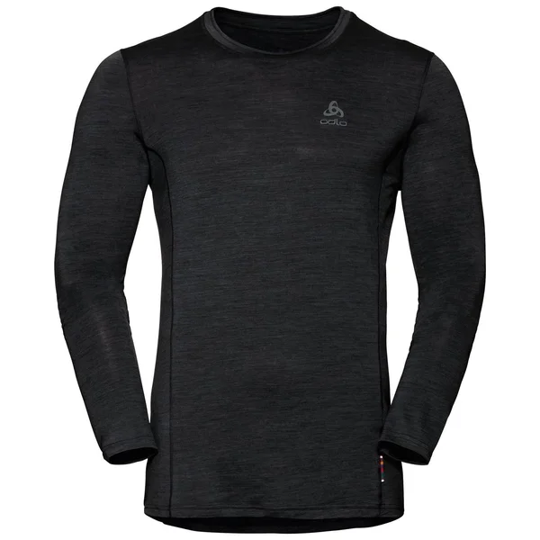 Odlo Men's Natural + Light Long-Sleeve Base Layer Top, Black, XL