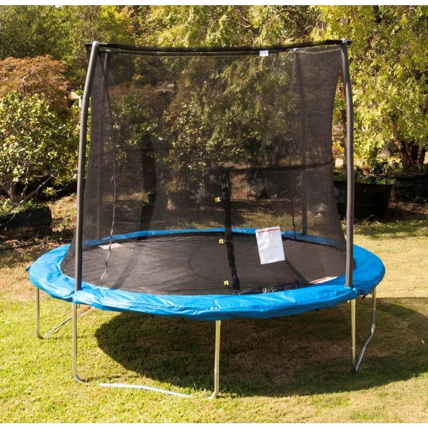 Jumpking 10 Foot Outdoor Trampoline 78sqft & Safety Net Enclosure - Blue JK10VC1