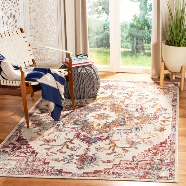 Safavieh Crystal CRS501F 8&0x22 x 10&0x22 Light Blue - Burgundy Area Rug