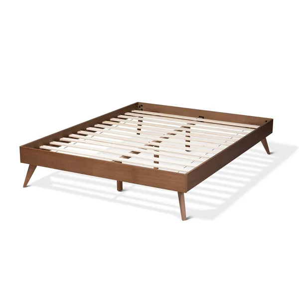 Baxton Studio Lissette Walnut Brown Wood Queen Platform Bed Frame