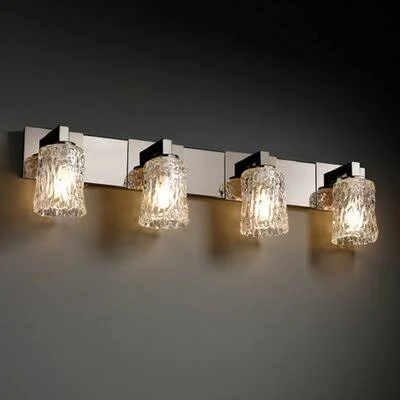 Zak 4-Light Vanity Light Astoria Grand Shade Color: Clear Textured - Finish: Brushed Nickel