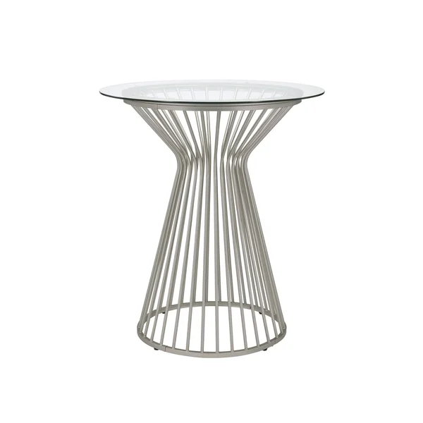 Coaster Matte Brass Round Glass Top Bar Table-183147