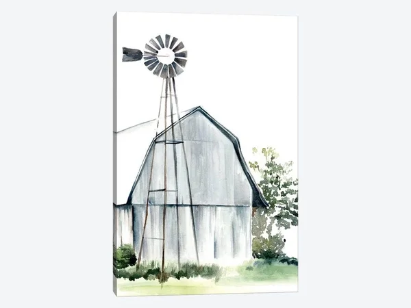 iCanvas Canvases Multi - Jennifer Paxton Parker Watercolor Barn I Wrapped Canvas