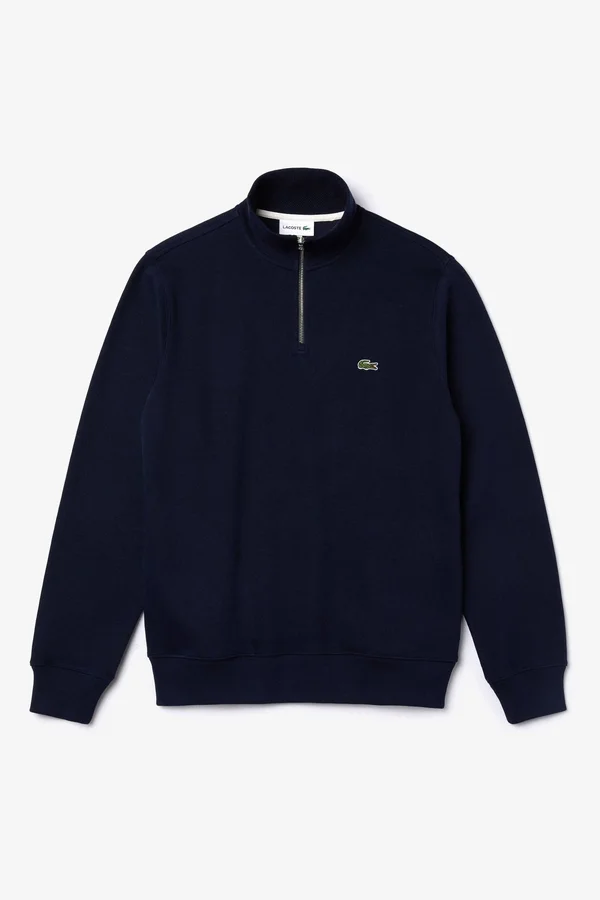 Lacoste Half Zip Logo Sweatshirt Navy