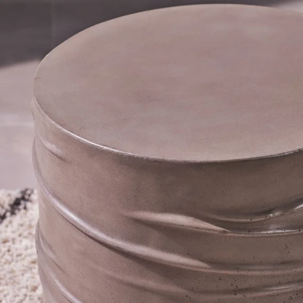 18.25x22 Gray Contemporary Solid Round Side Table