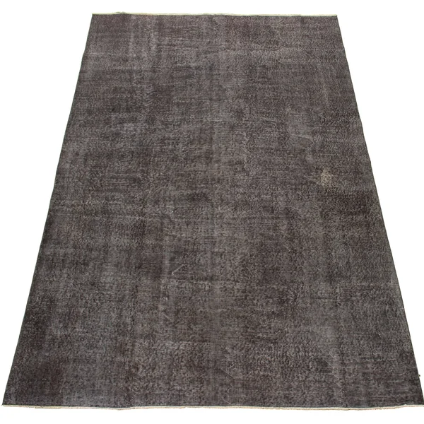 Hand-Knotted Color Transition Dark Grey Wool Rug 6&8x22 x 9&10x22