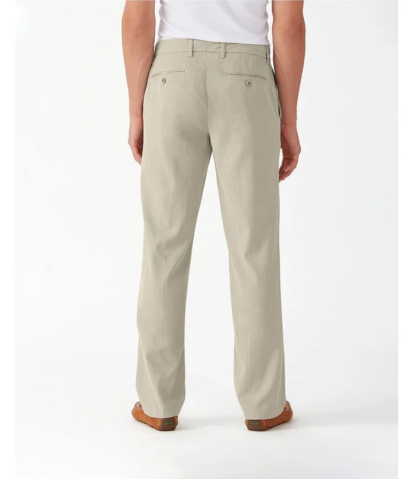 Tommy Bahama Havana Herringbone Flat-Front Pants - 30 32