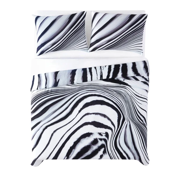 Vince Camuto Muse 3 Piece Comforter Set, Full/Queen - Black
