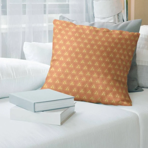 Two Color Minimalist Trees Throw Pillow - 18 x 18 - Orange & Gold - Cotton