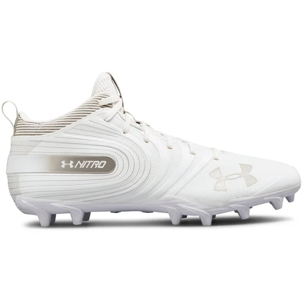 Under Armour Men's Nitro Mid MC Football Cleats White 16