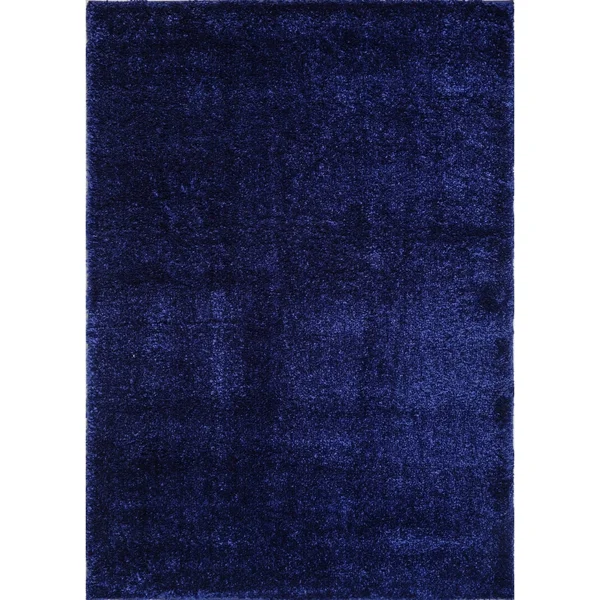 Ladole Rugs Soft Plush Smooth Solid Plain Color Modern Durable Area Rug Carpet for Living Room Bedroom in Navy Blue, 5&3 inch x
