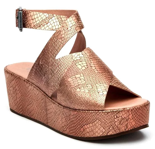 Matisse Runaway Women's Platform, Rosegold Snake, 8 M