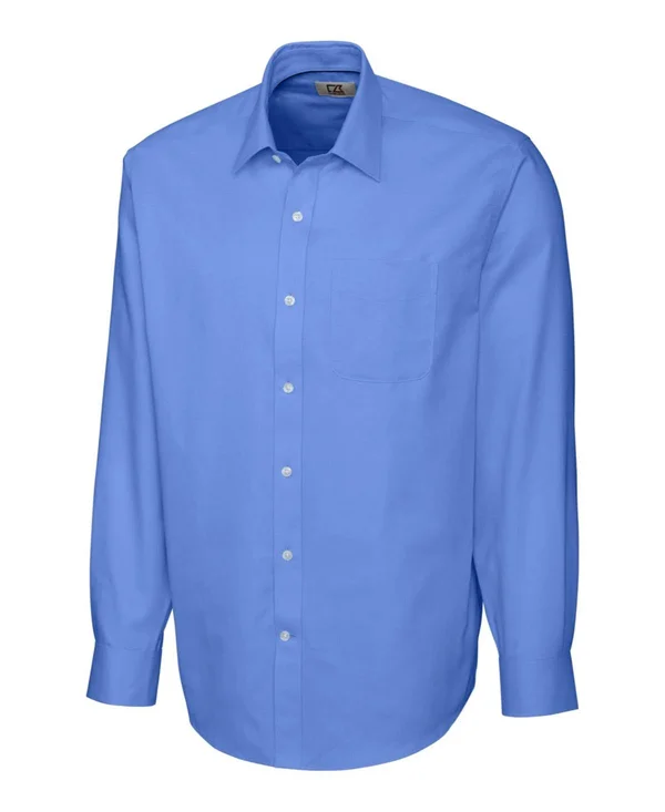 Cutter & Buck Men's Big and Tall Long Sleeve Epic Easy Care Spread Nailshead - White - 5XB