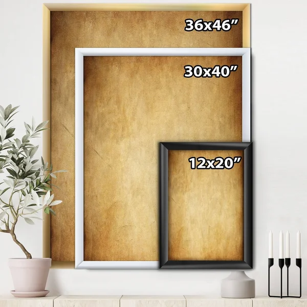 Designart 'Pink Lifting Fog' Shabby Chic Framed Art Print - 34 in. Wide x 44 in. High - Gold