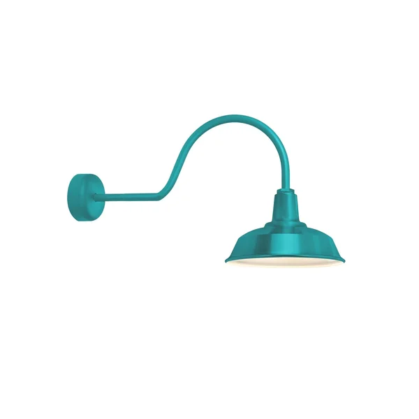 Troy RLM Lighting RH16M3LL30 Heavy Duty Single Light 22x22 Tall Outdoor Barn Light Tahitian Teal Outdoor Lighting Wall Sconces