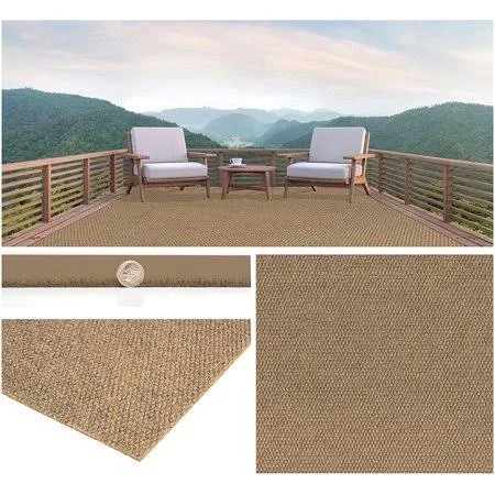 4&x6& Soft Indoor/Outdoor Hobnail Style Area Rugs. Lightweight and Flexible for Easy Cleaning and Transport (Color: Chestnut) - S