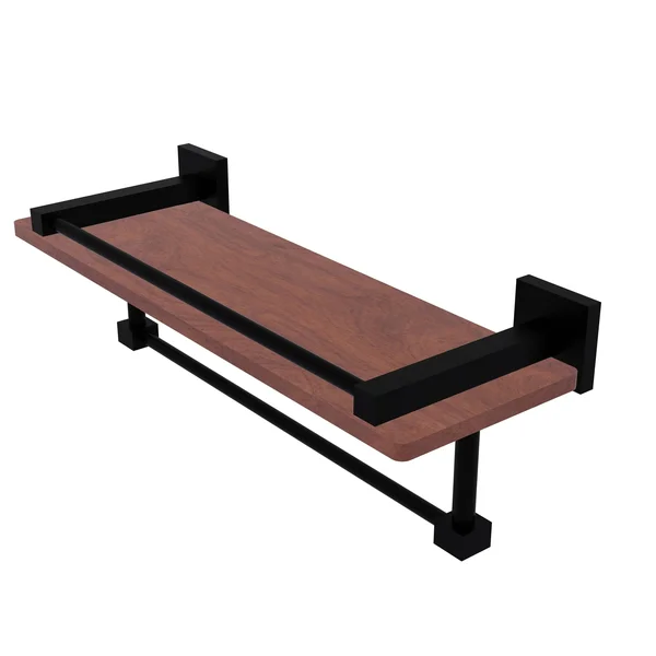 Allied Brass Montero Collection 22 inch IPE Ironwood Shelf Gallery Rail and Towel Bar Matte White