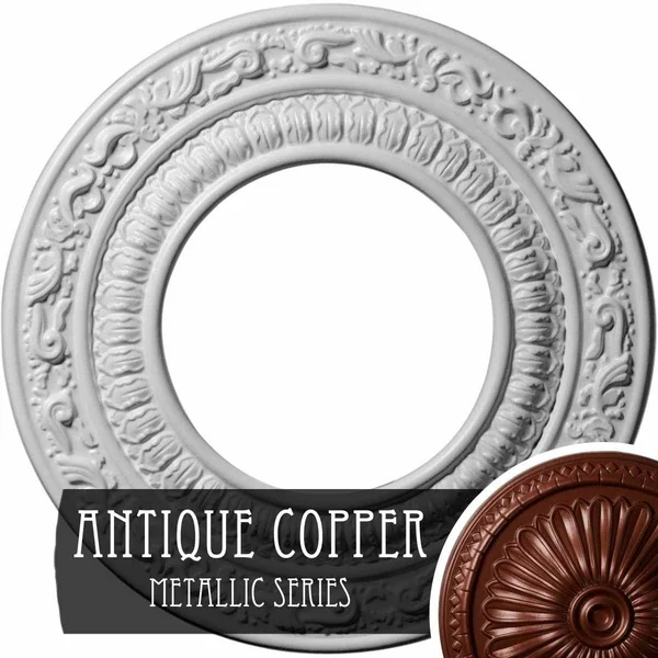 8 1/8x22OD x 4 1/8x22ID x 1/2x22P Andrea Ceiling Medallion (Fits Canopies Up to 4 1/8x22) - Hand-Painted Smokey Topaz Crackle