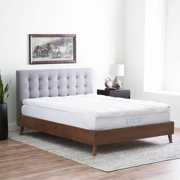 Lucid 3x22 Down Alternative Full Mattress Topper White