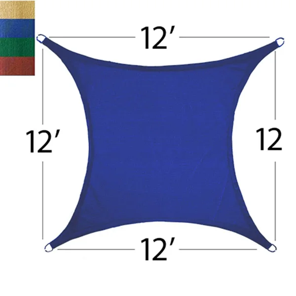 King Canopy 12 ft. x 12 ft. Blue Quadrilateral Sun Shade Sail QSS12BLN
