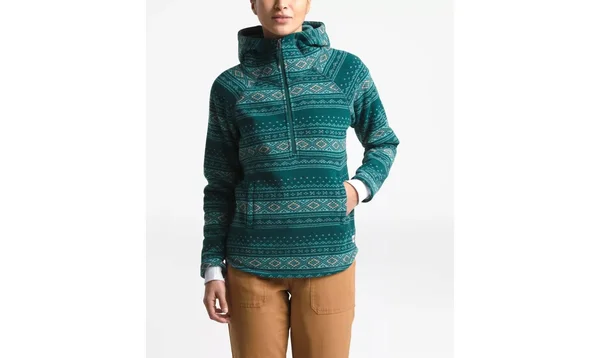 The North Face Women's Printed Crescent Hooded Pullover: Ponderosa Green Fair Isle Print2
