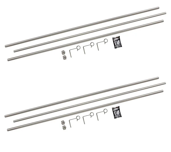 Umbra Cappa Double Solutions Curtain Rod Set Finish: Nickel, Size: 3.5x22 H x 4x22 W x 145.5x22 D