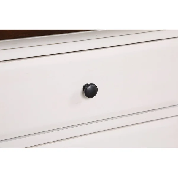 Kimball Two-Tone Nightstand by Greyson Living - Antique White with Brown Cherry Top