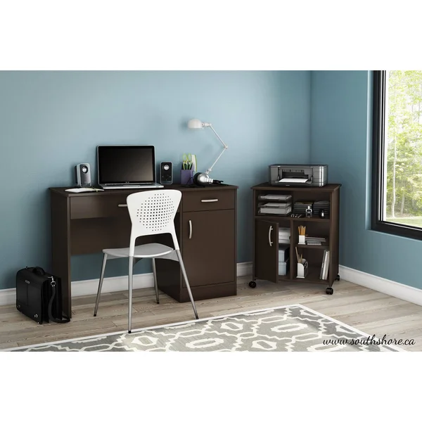 South Shore Axess - Storage unit - mobile - 3 shelves - particle board - pure black