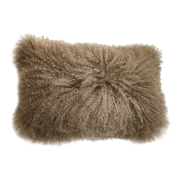 Moe's Lamb Fur Pillow Rect. Orange