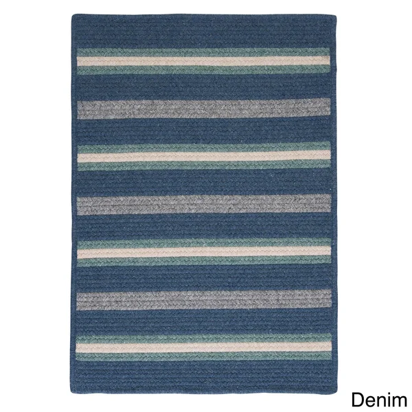 Colonial Mills Sterling Braided Reversible Rug USA Made - 8& x 10&, Blue